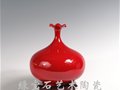 工藝美術師蘇友德作品【瑩玉紅蓮花口瓶】