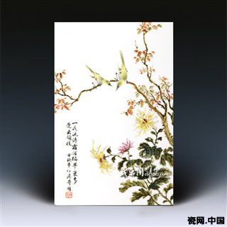 《畢伯濤花鳥小瓷板》