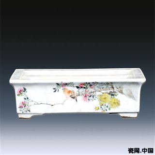 《淺絳彩花鳥尊》
