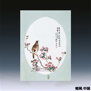 《粉彩花鳥瓷板》