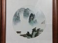 粉彩漓江煙雨瓷板    作者：徐碩