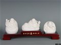 白瓷雕塑三件布袋彌勒  作者：蘇清河