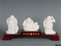 白瓷雕塑三件布袋彌勒  作者：蘇清河