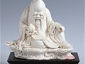 白瓷雕塑8寸坐云壽星  作者：蘇清河